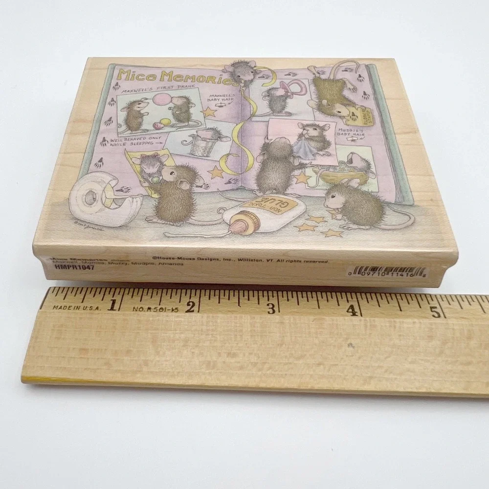 Stampabilities House Mouse Designs Mice Memories Wood Rubber Stamp HMPR1047